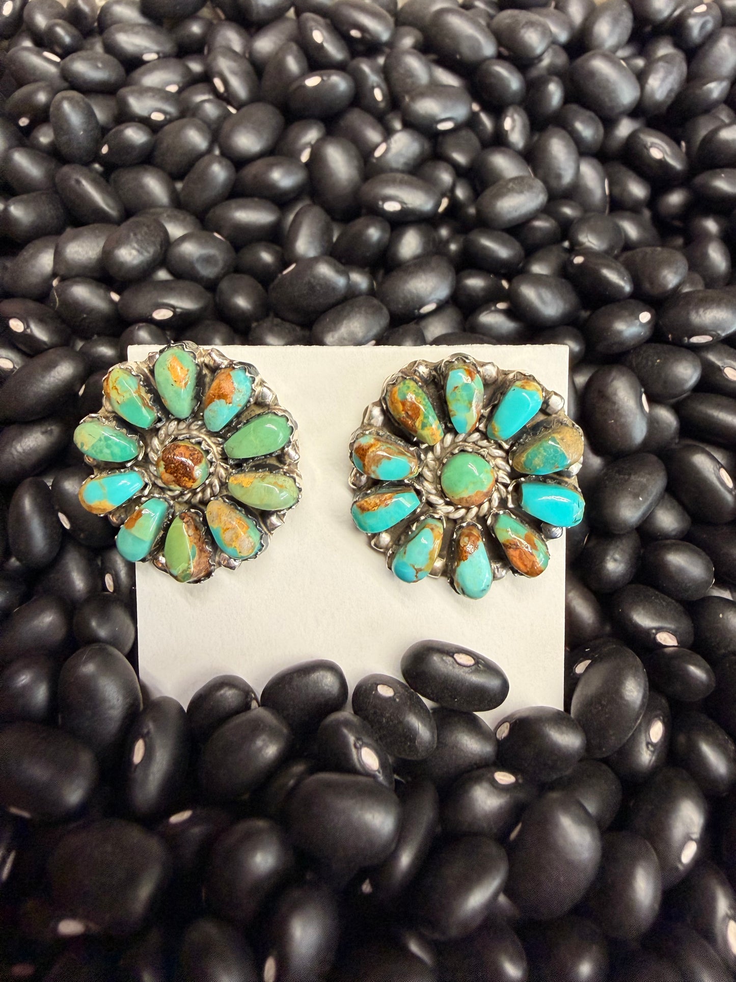 Turquoise Cluster Stud Earrings