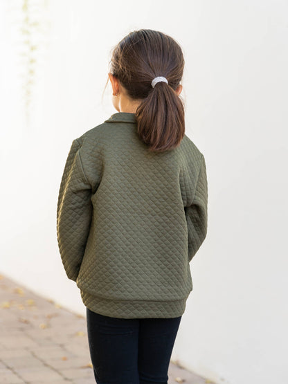 Little Girls Quilted Kennedy Pullover (2 Colors)