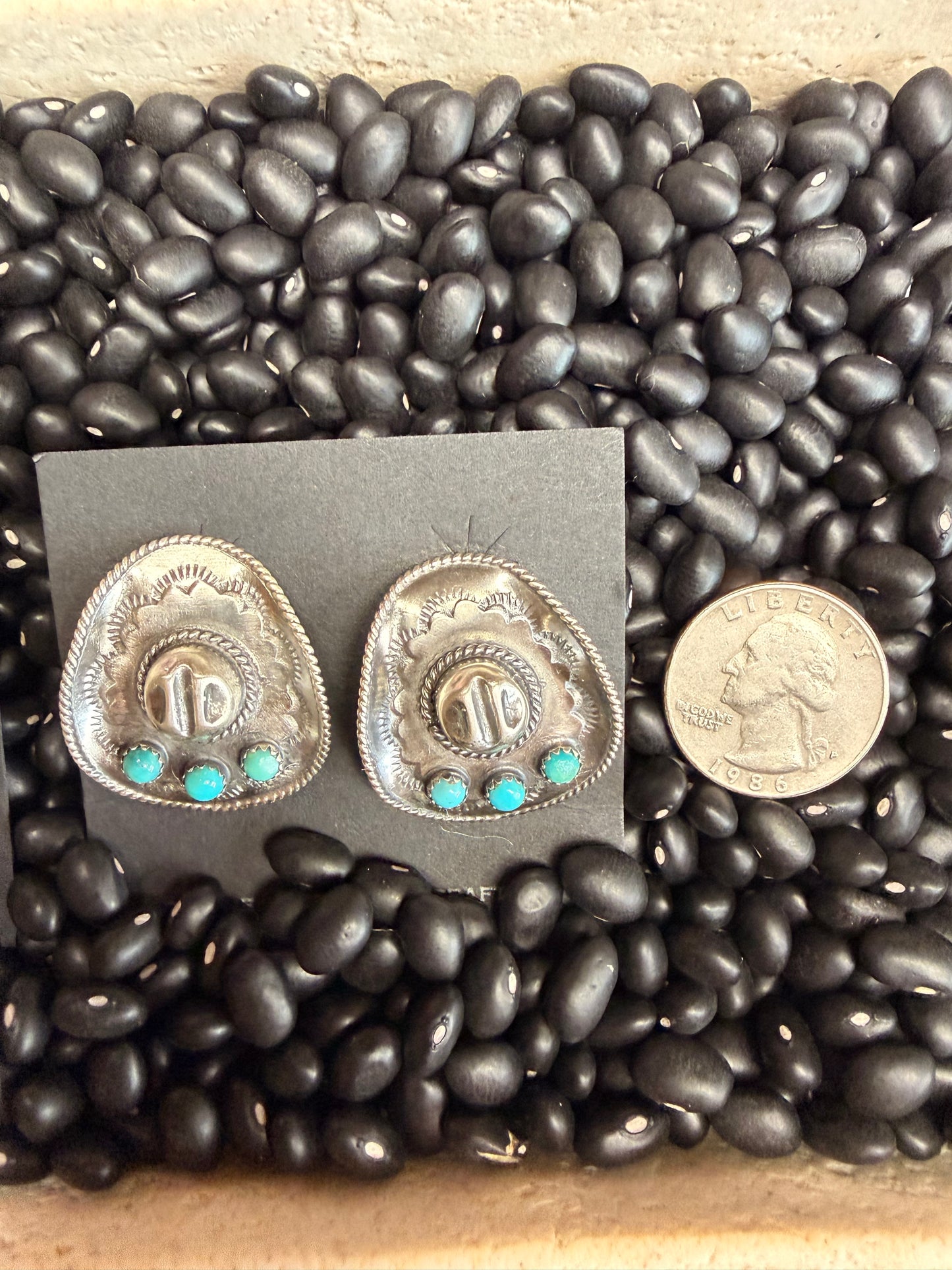 Bobby Platero Cowboy Hat Stud Earrings