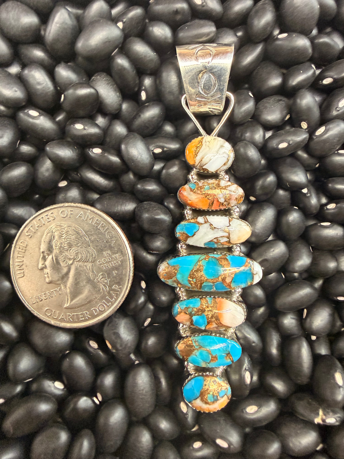 Loretta Delgarito l Multi-Stone Turquoise Pendant
