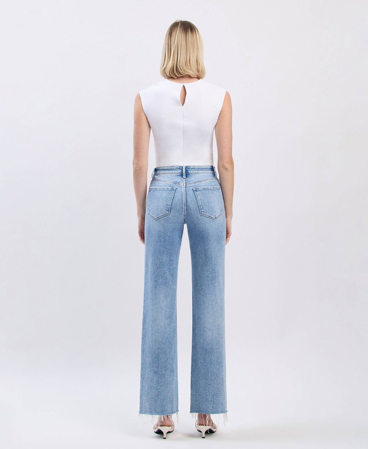 Flying Monkey HIGH RISE DISTRESSED SLIM WIDE JEANS