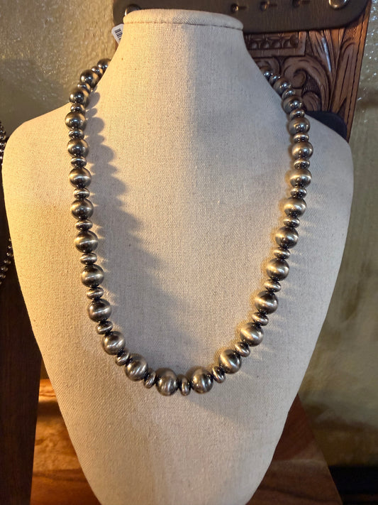 12mm Sterling Silver Pearl Statement Necklace