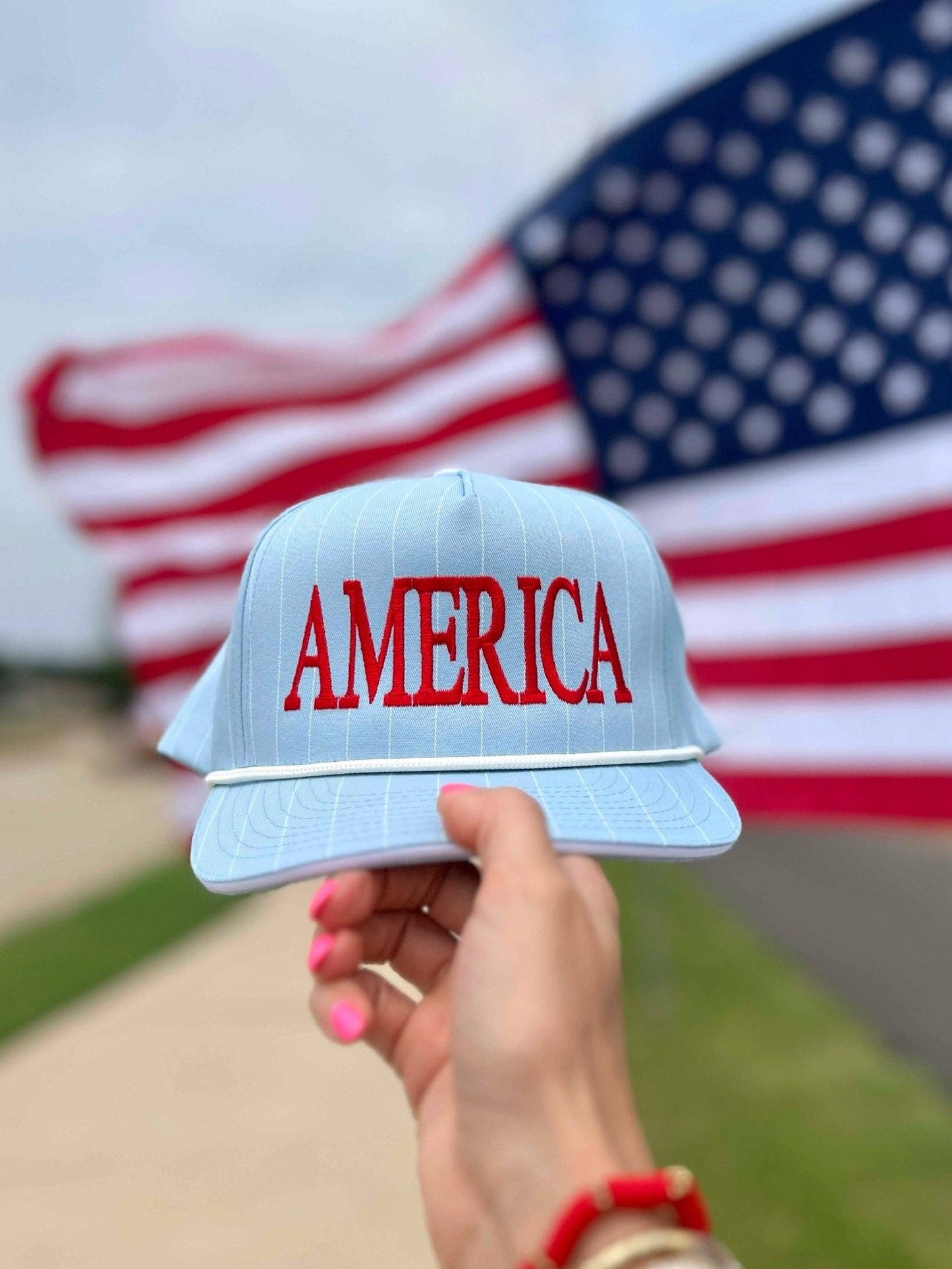 AMERICA - Baby Blue Pinstripe