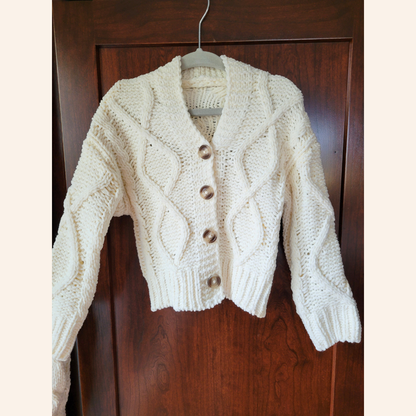 Ivory Cable Knit Cardigan- Child