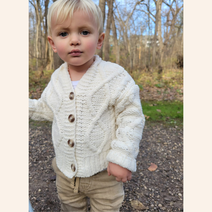 Ivory Cable Knit Cardigan- Child