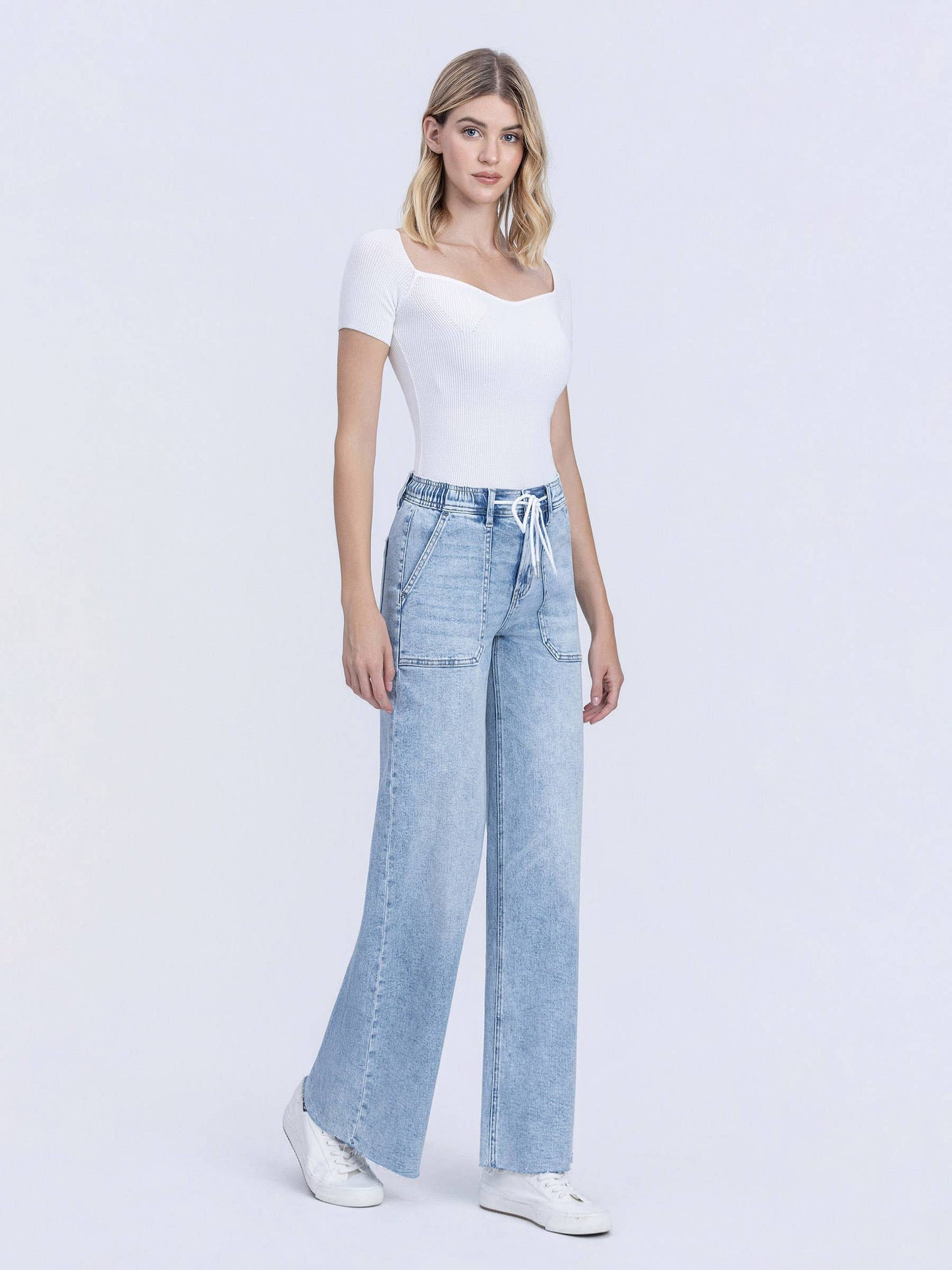 Flying Monkey "Easy Days" Drawstring Wide Leg Jeans