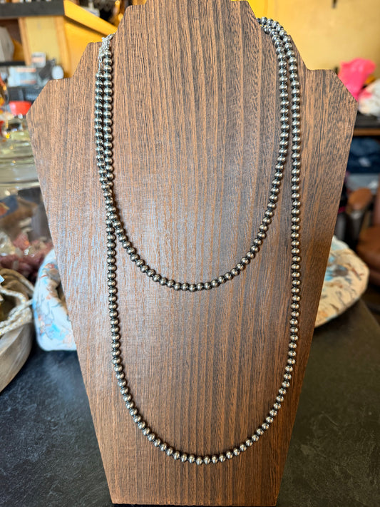 Sterling Silver Pearls Necklace 5mm