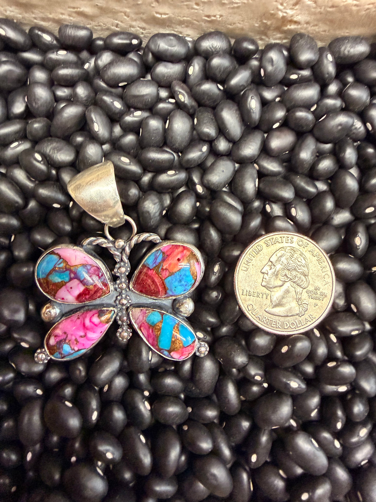 Larry Kaye Cotton Candy Butterfly Pendant