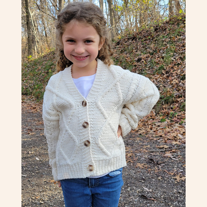 Ivory Cable Knit Cardigan- Child