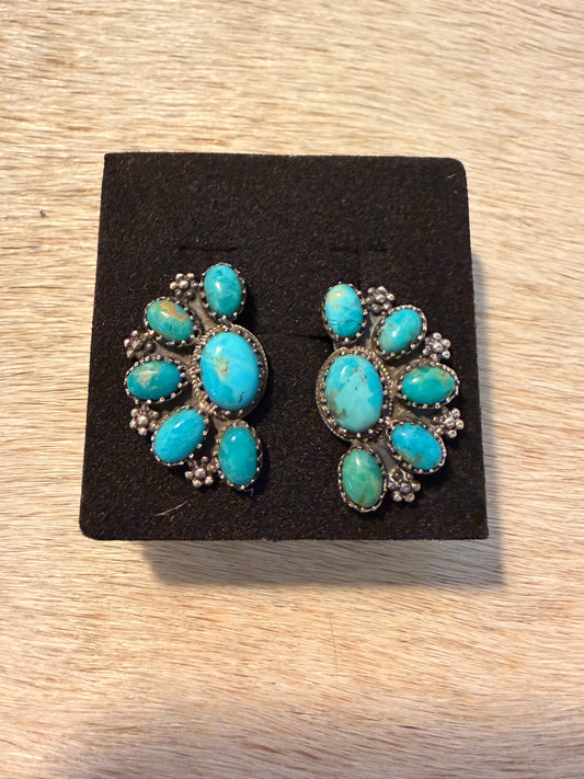 Cute Little Half Cluster Blossom Earrings
