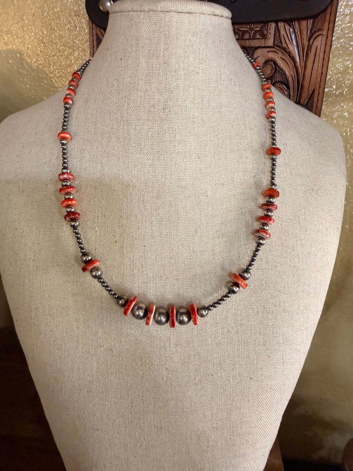 Spiny Oyster & Sterling Silver Pearls