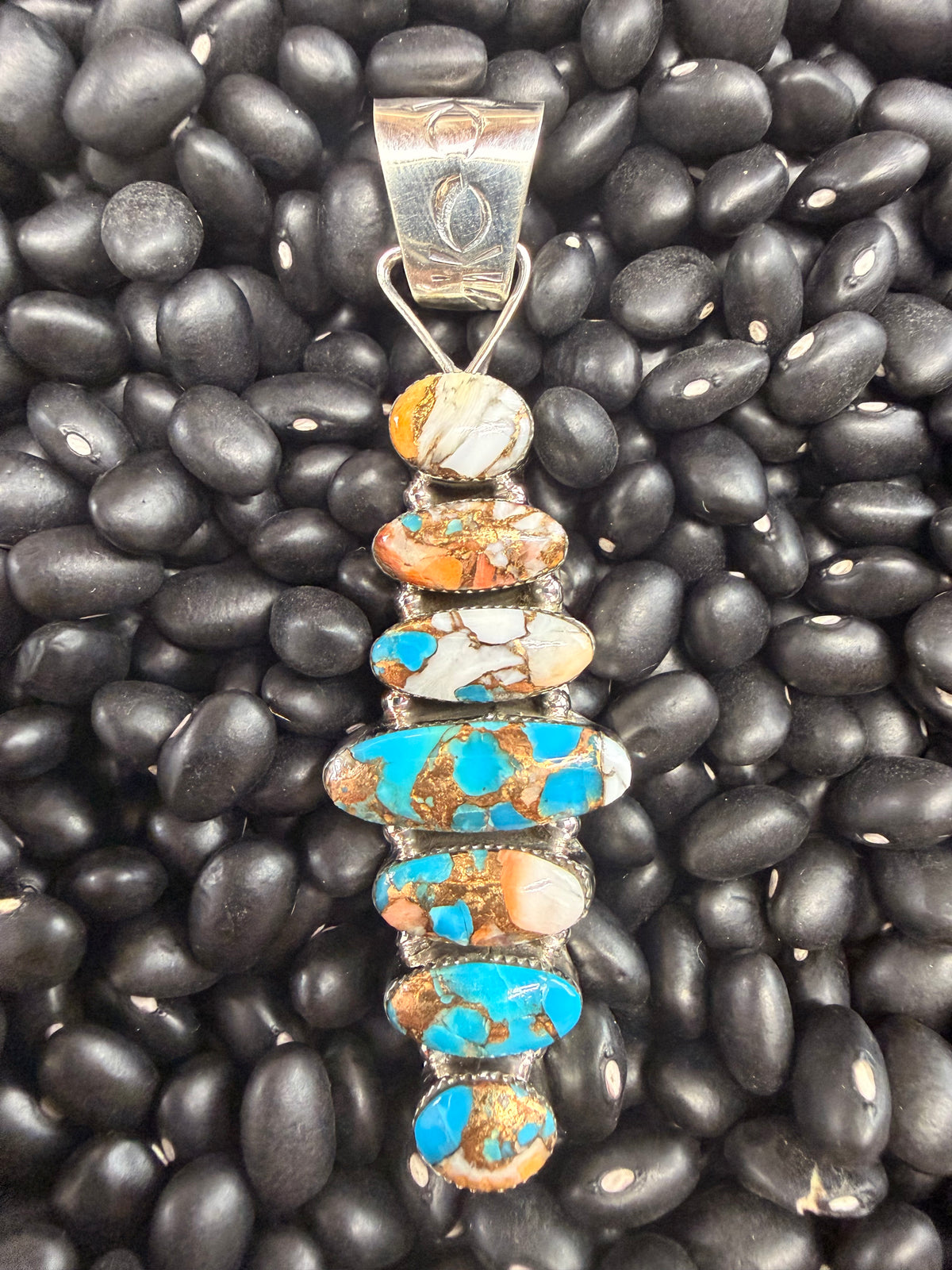 Loretta Delgarito l Multi-Stone Turquoise Pendant