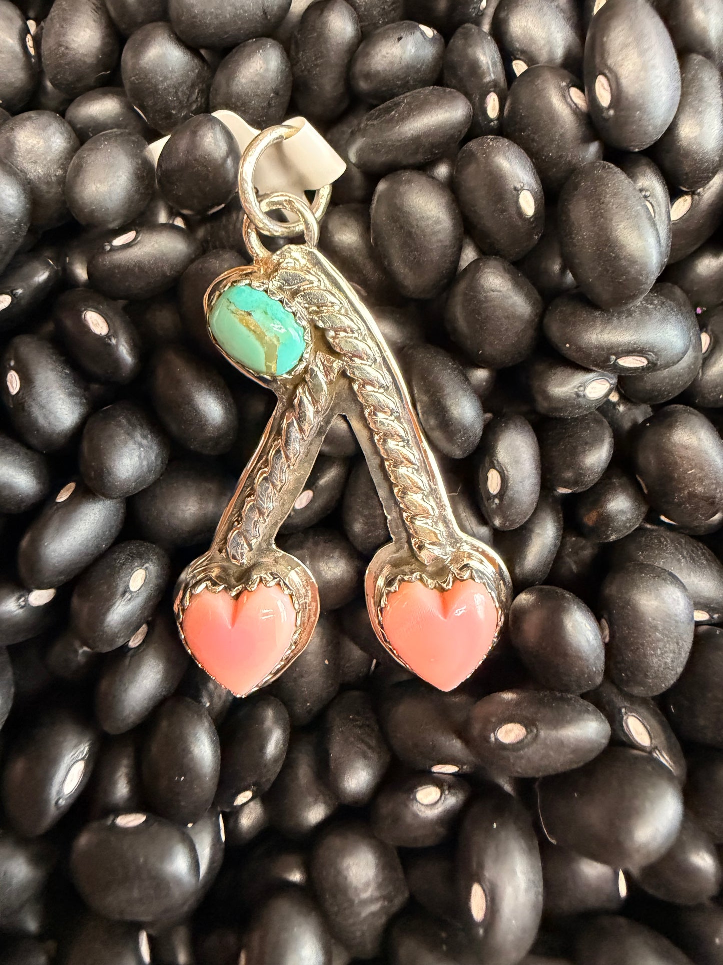 Pink Conch Shell Cherry Pendant