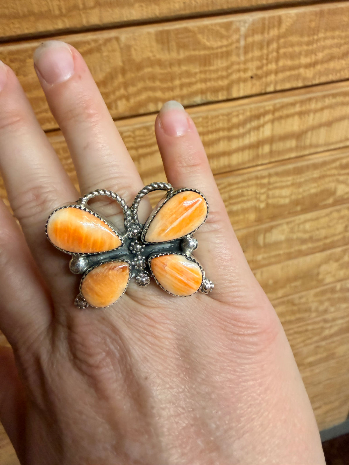 Darlene Begay Spiny Oyster Butterfly Ring