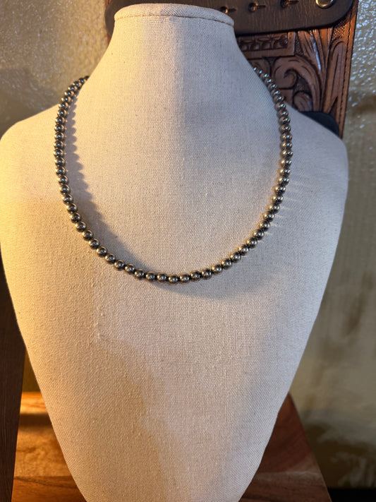 18"/6mm Sterling Silver Pearls