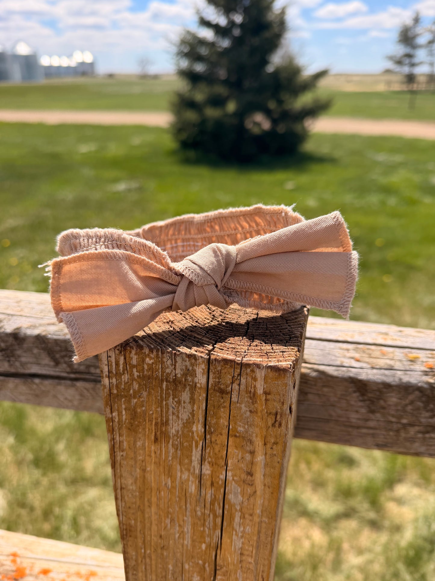 Organic Twill Smocked Headband