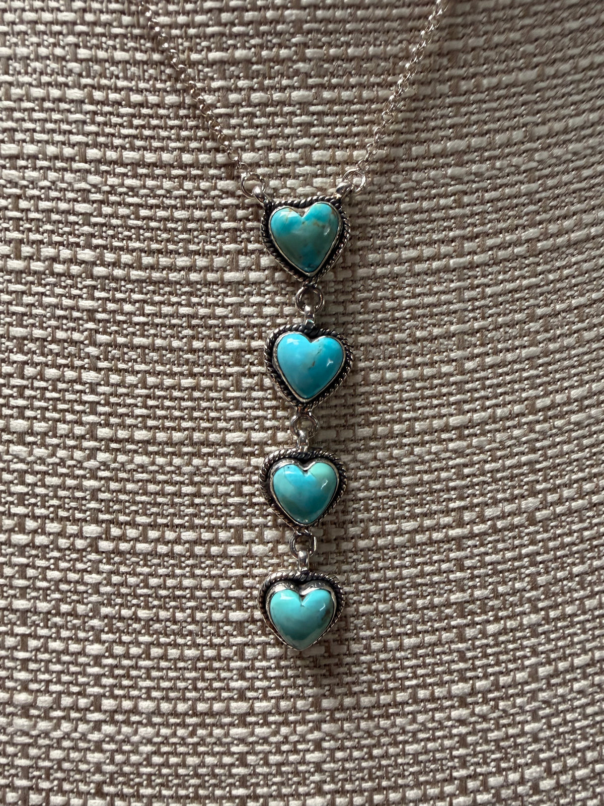 Kingman Turquoise Drop Heart Necklace