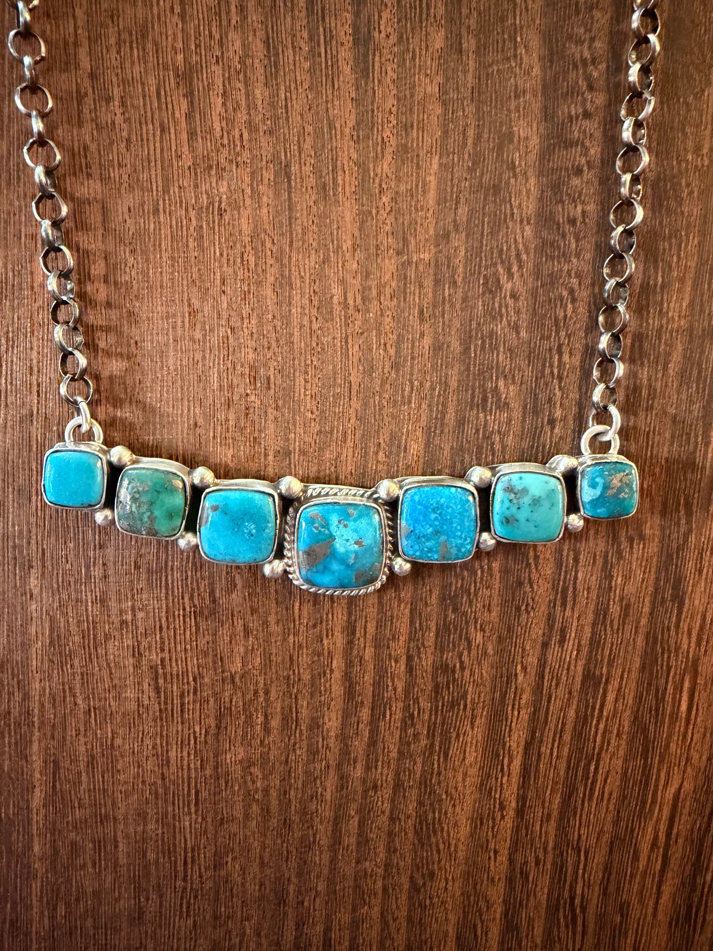 Russell Sam Statement Turquoise Bar Necklace