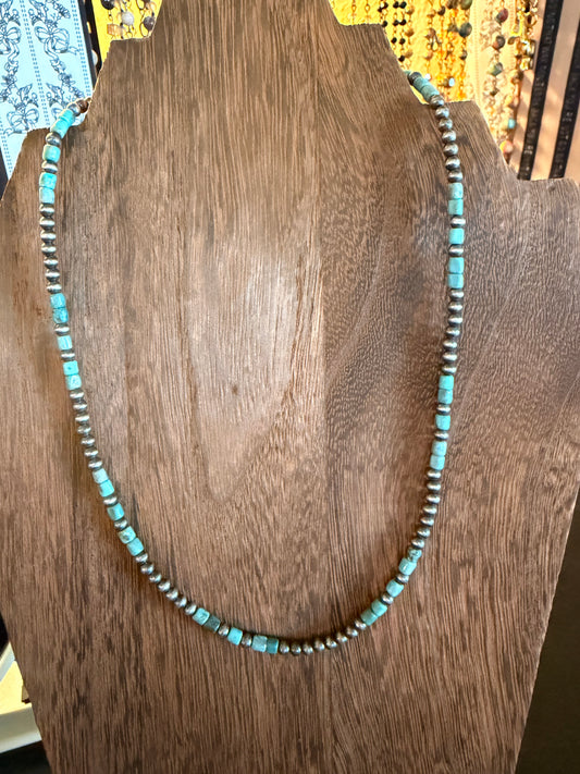 Cloud Mt. Turq. & Sterling Silver Necklace