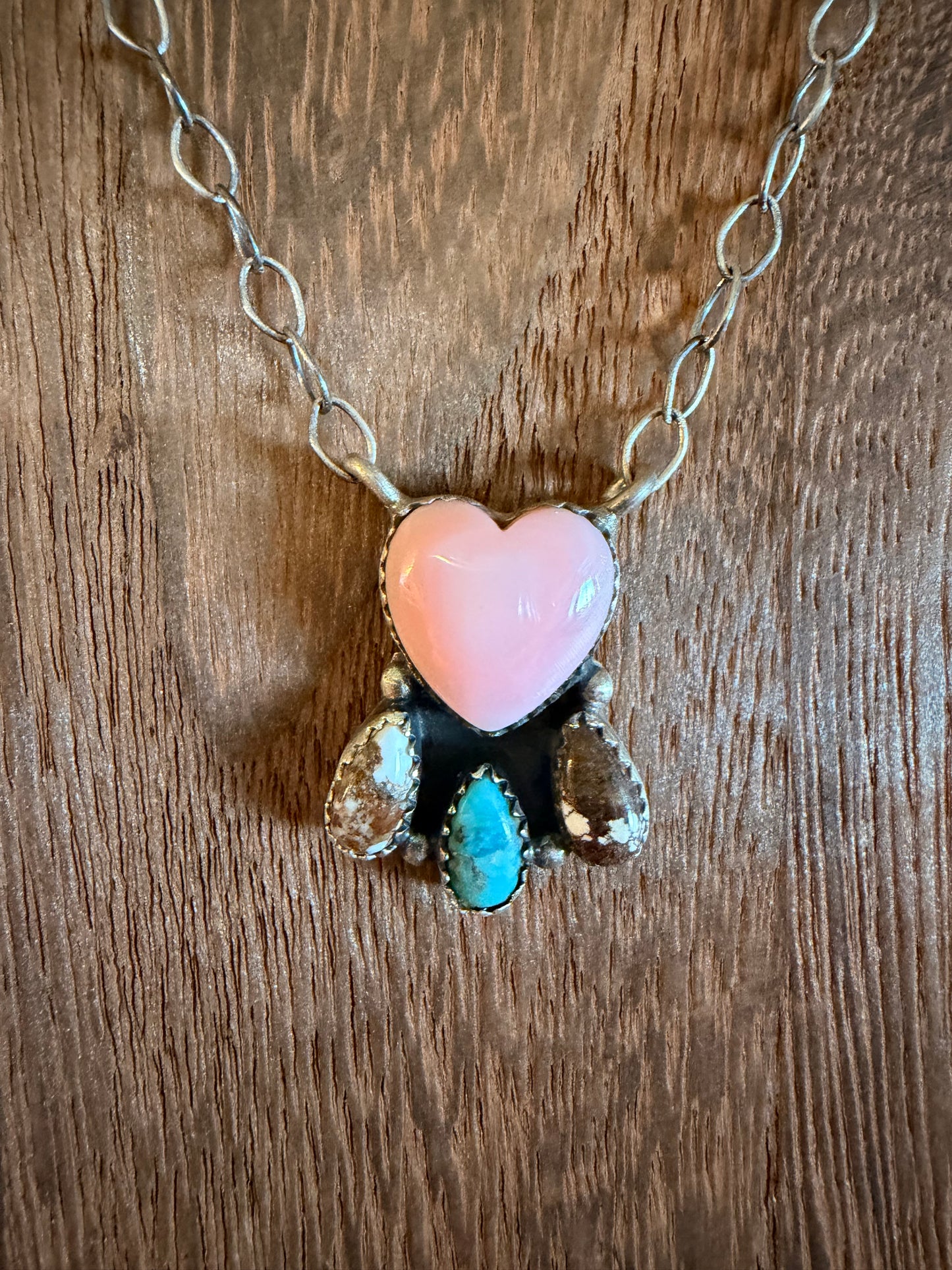 Wild Heart Pink Conch/Multi Turq. Necklace