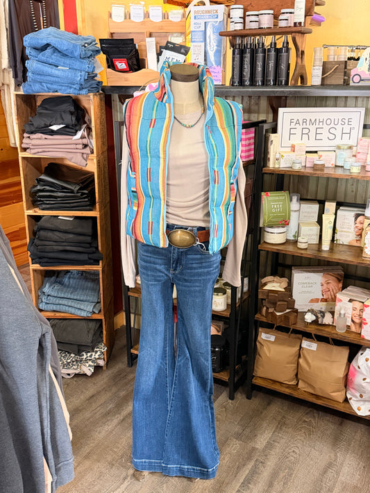 Turquoise Trails Serape Puffer Vest