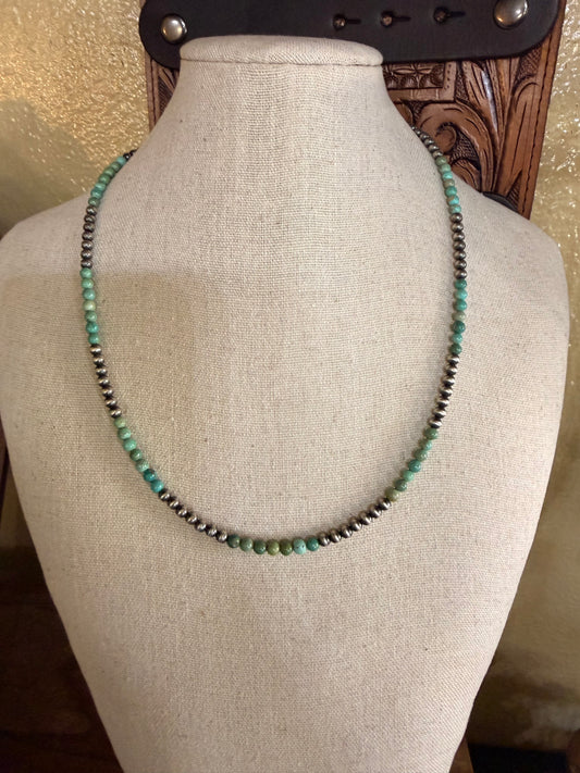 Turquoise Slab Cluster & Desert Pearl Necklace