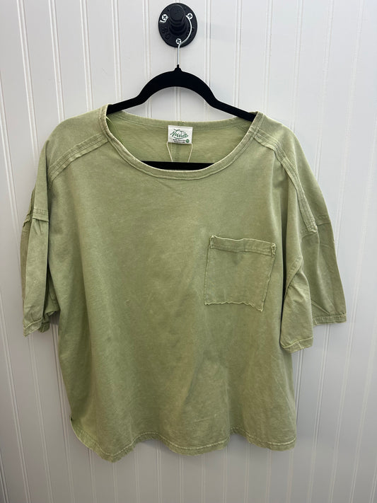 Plus Size Short Sleeve Washed Knit Pocket Tee