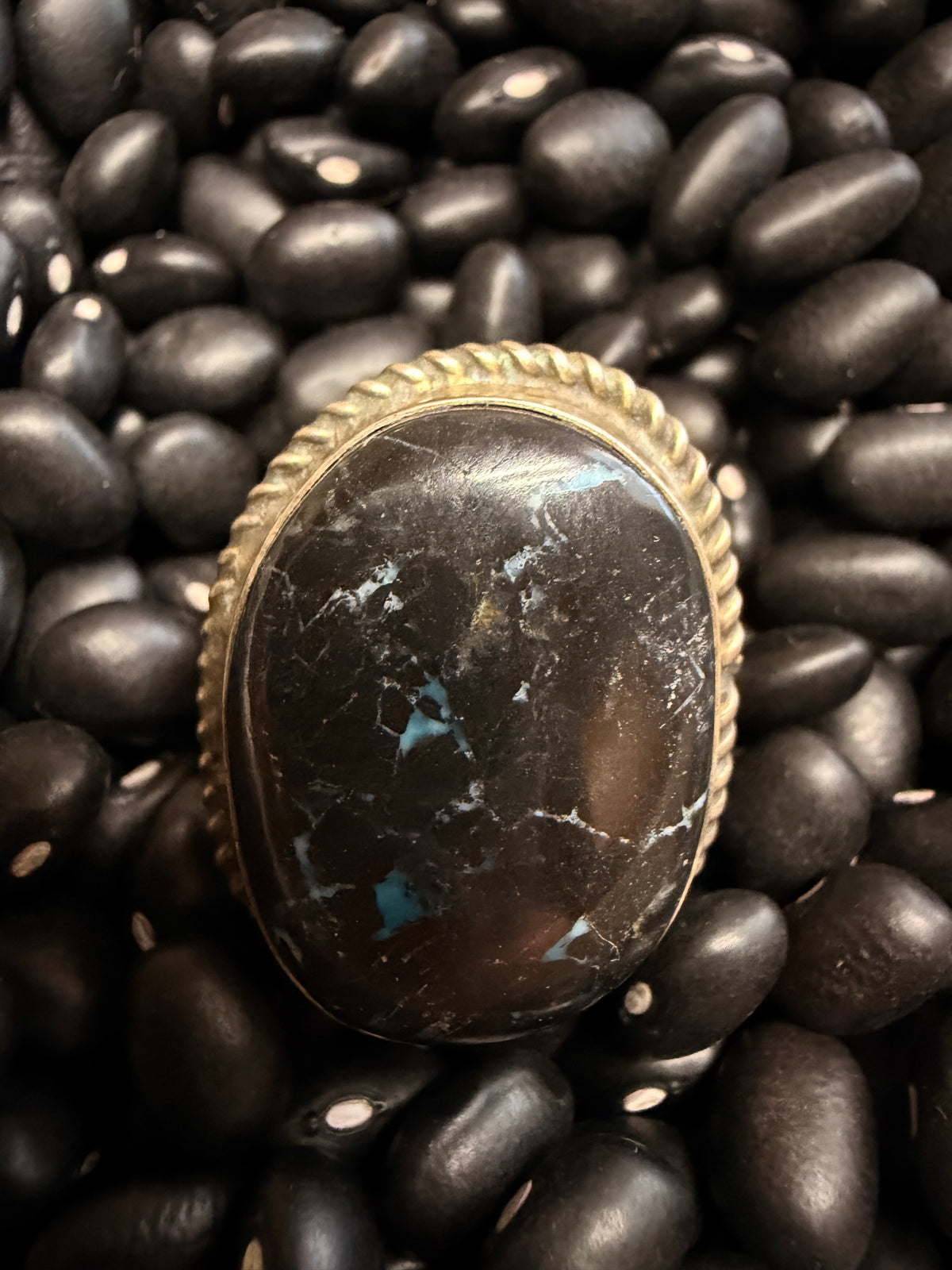 Blue Moon Turq. Slab Adjustable Ring