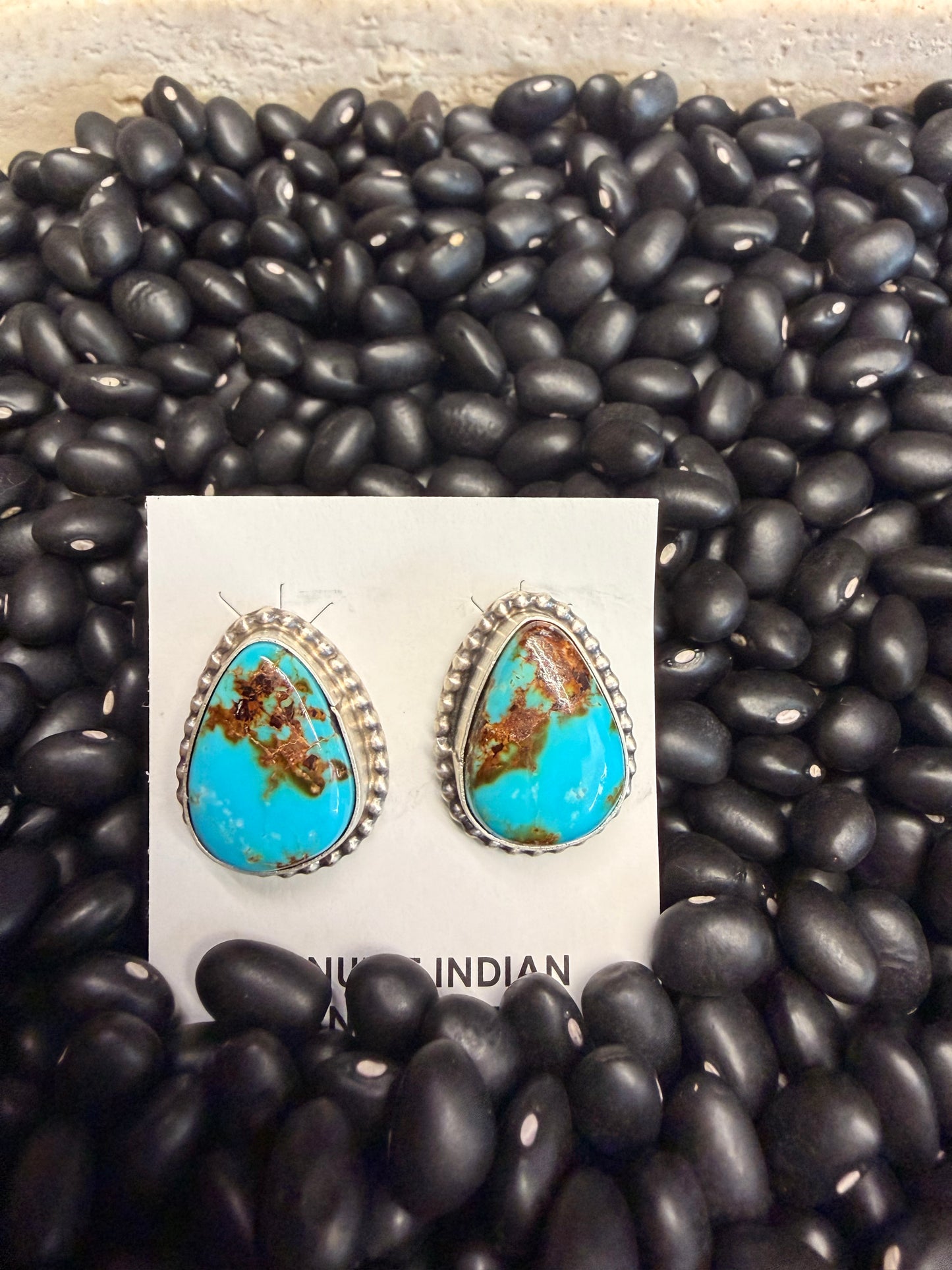 Vicky Hicks Turq. Slab Stud Earrings