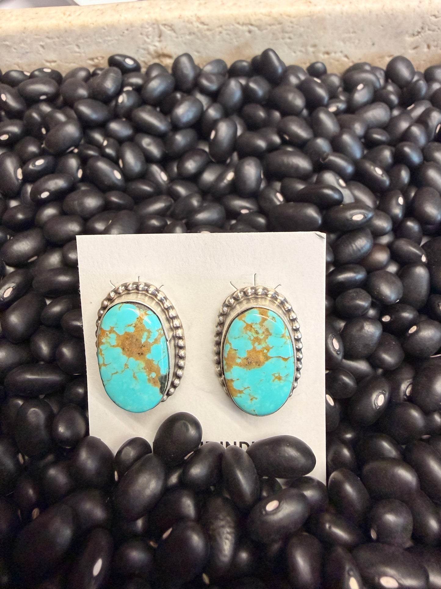 Vicky Hicks Turq. Slab Stud Earrings