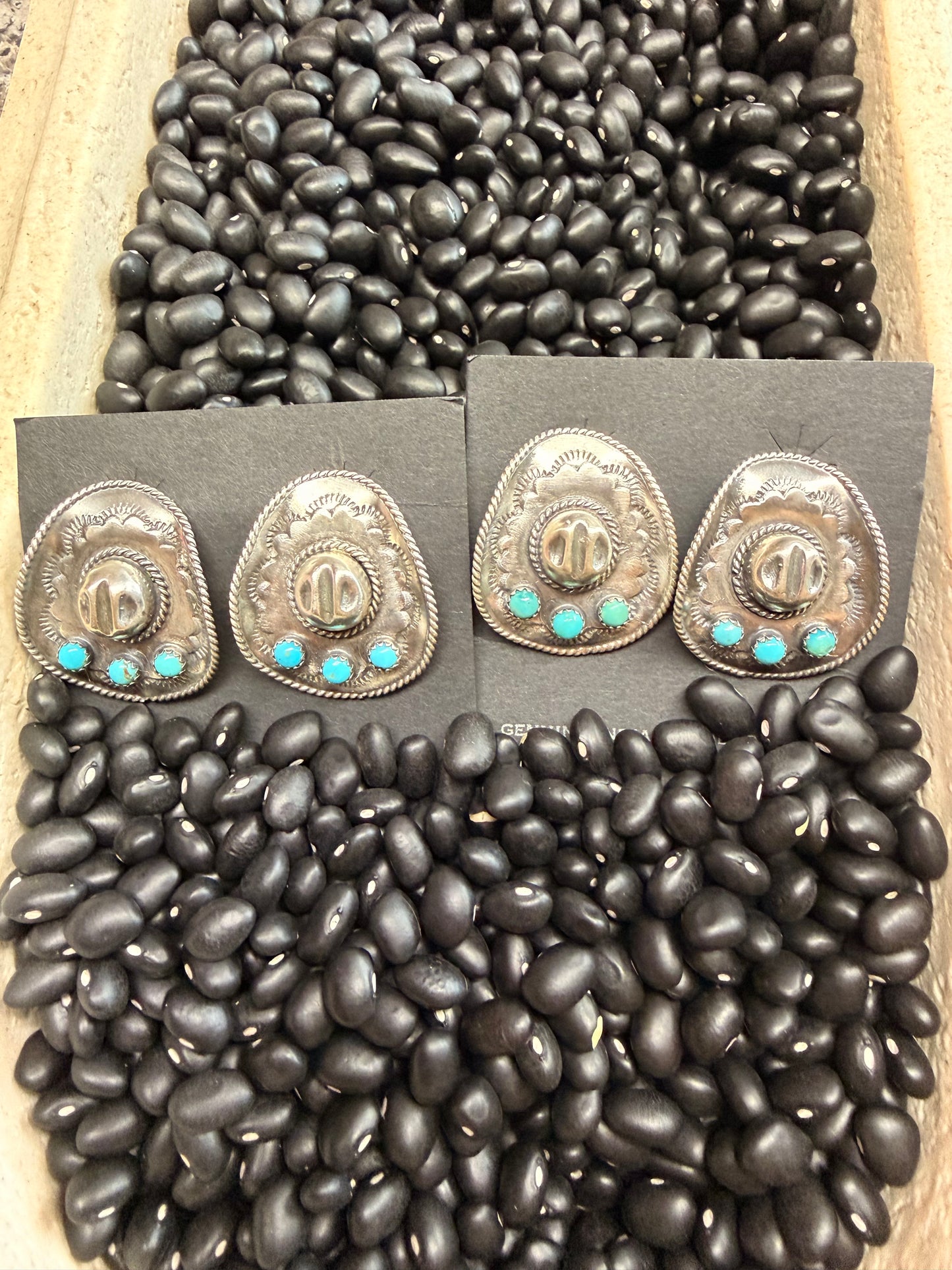 Bobby Platero Cowboy Hat Stud Earrings