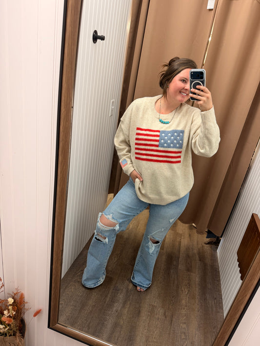 American Spirit Flag Sweater