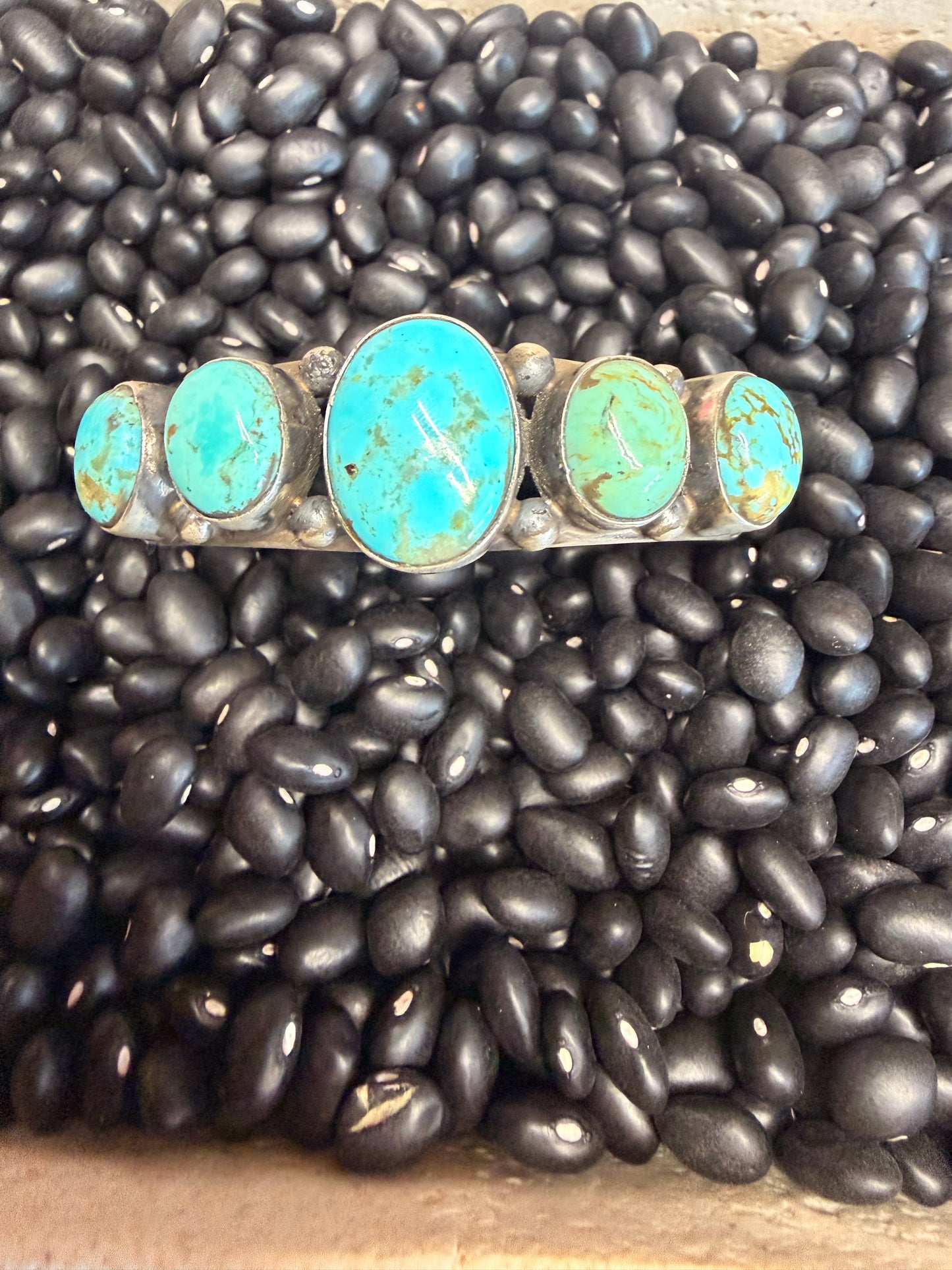 Stamped Turquoise Cuff Bracelet