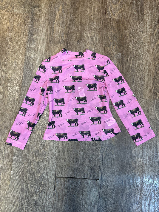 Girls Cow Mesh Shirt