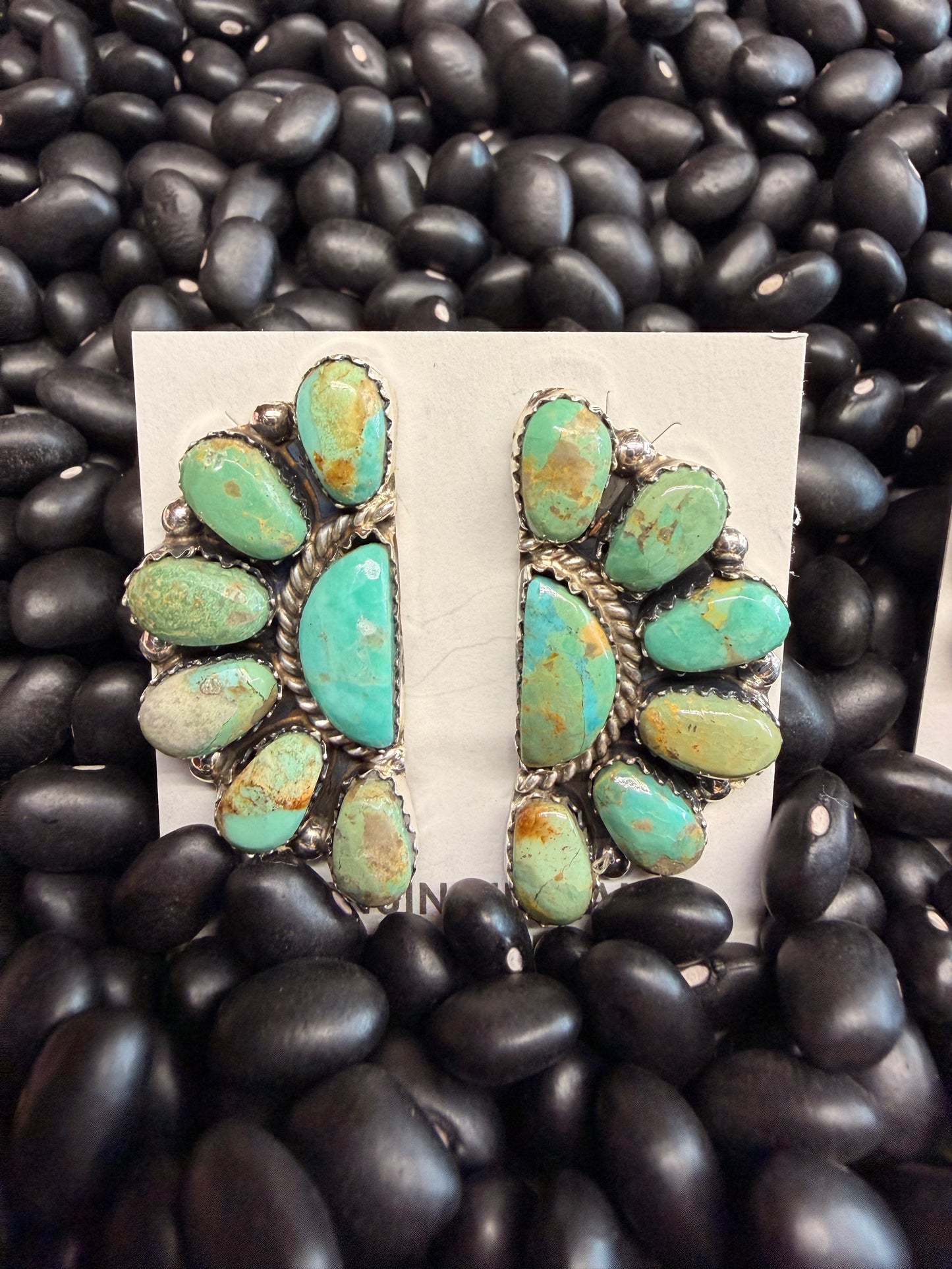 Turquoise Half Cluster Studs