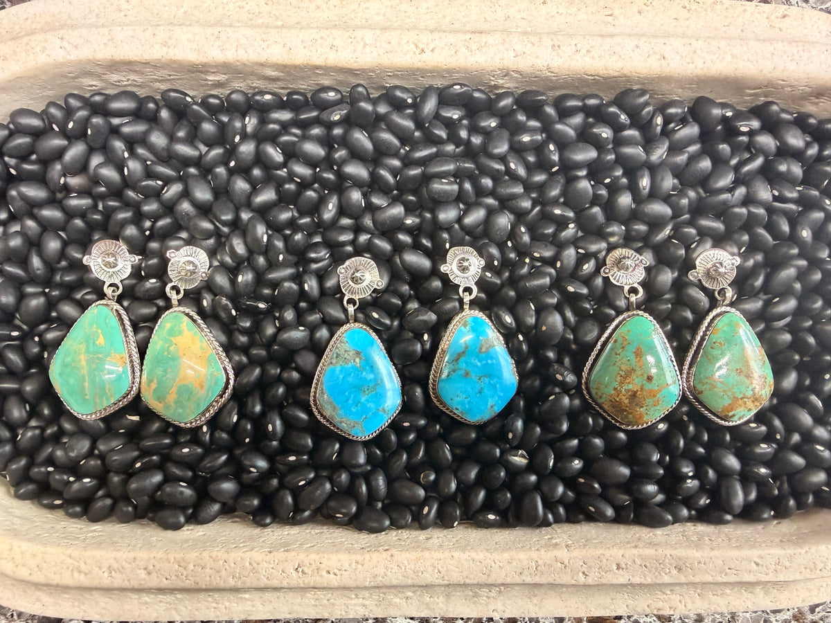 Gregg Yazzi l Stud with Dangle Turquoise Slab