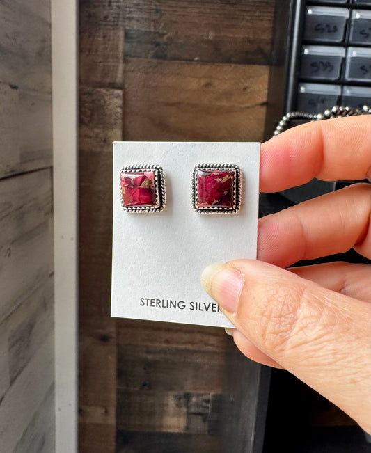 Dahlia Rose Stud Earrings – Sterling Silver