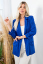 BLAZER W/ ROLL UP SLEEVE & FLAP POCKET (2 Colors)