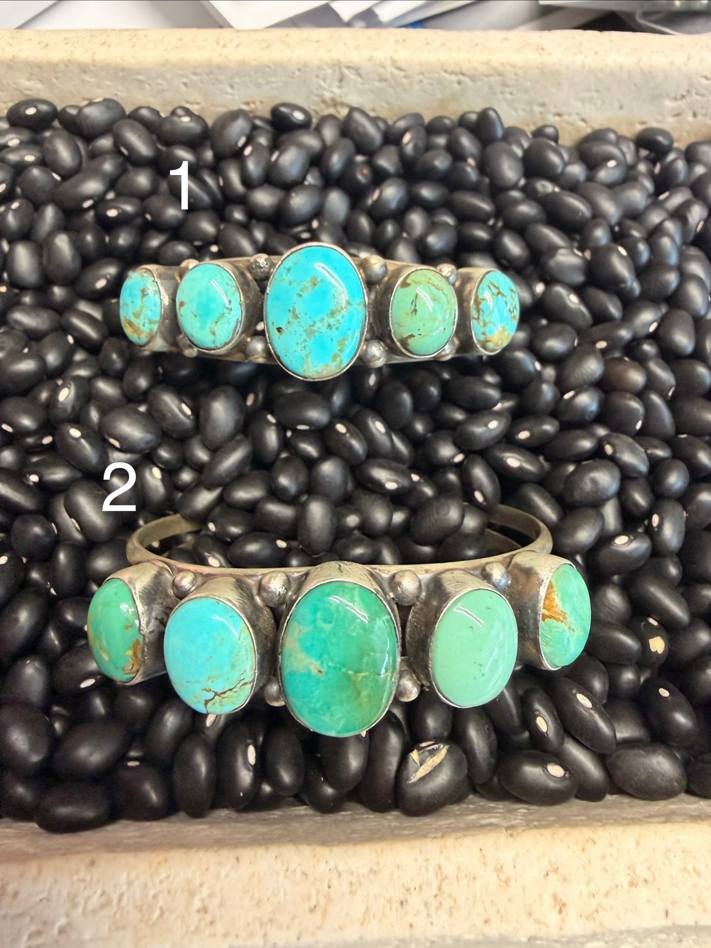 Stamped Turquoise Cuff Bracelet