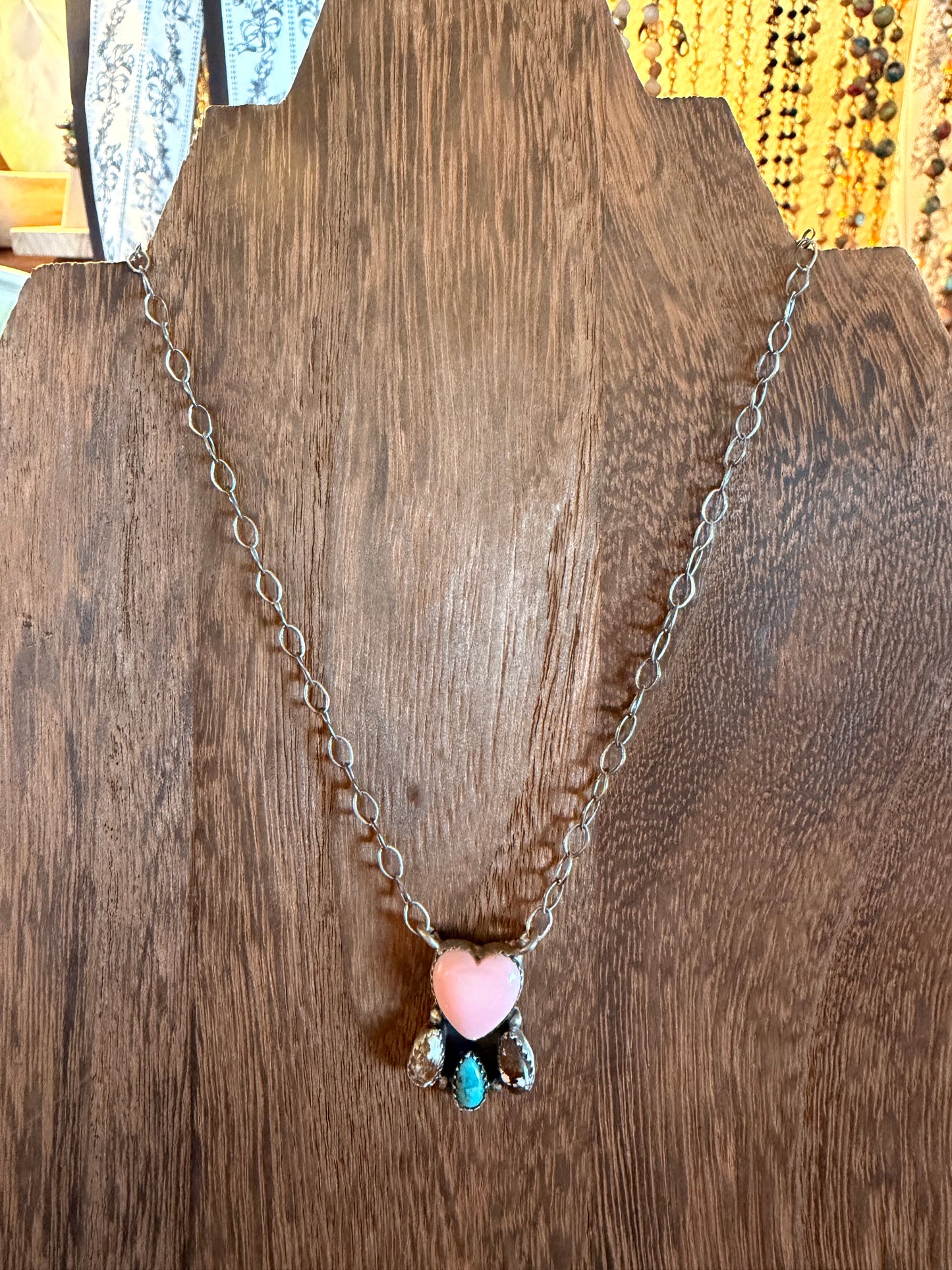 Wild Heart Pink Conch/Multi Turq. Necklace