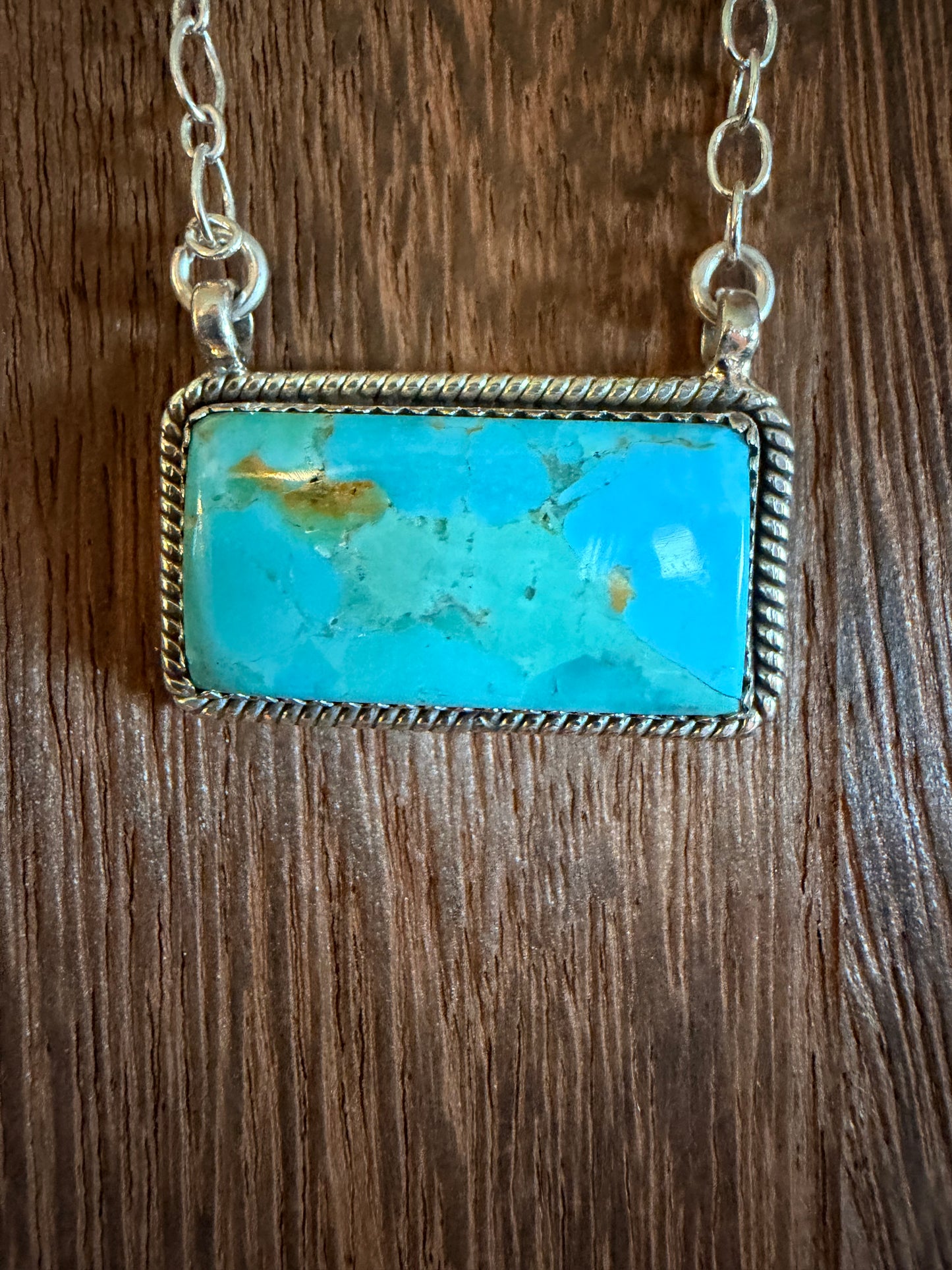 Kingman Turq. Bar Necklace