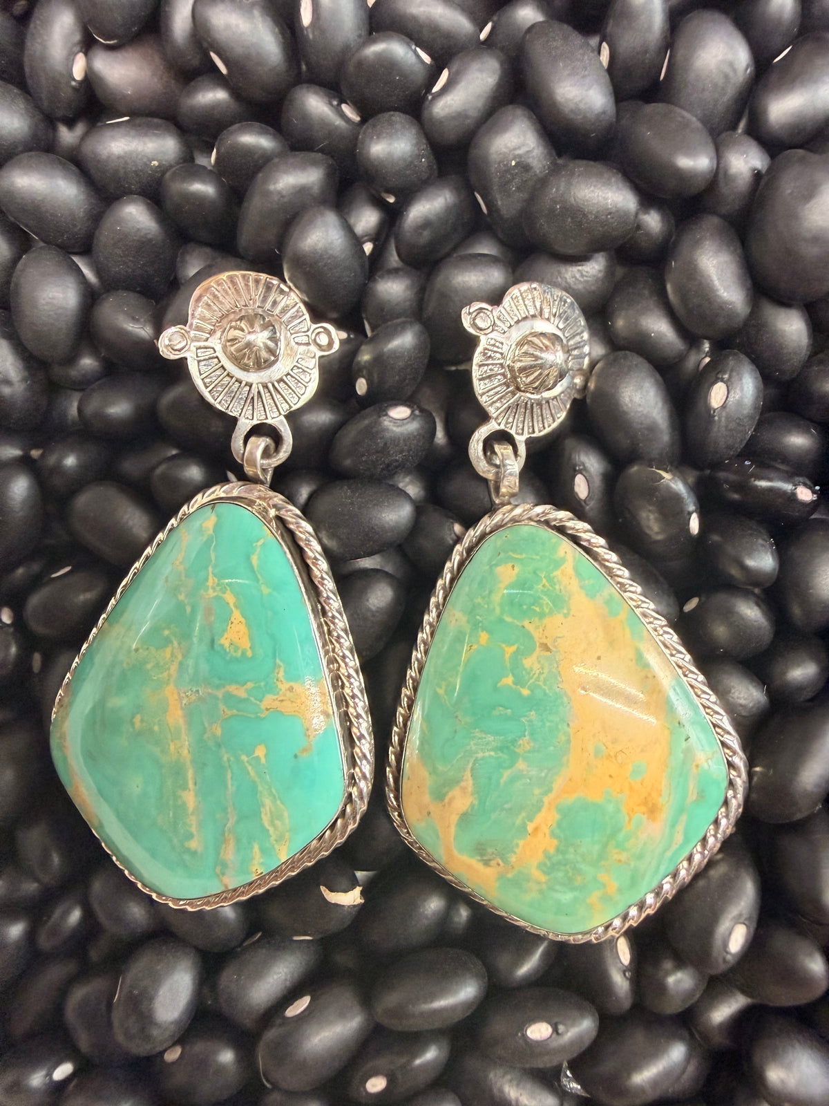 Gregg Yazzi l Stud with Dangle Turquoise Slab