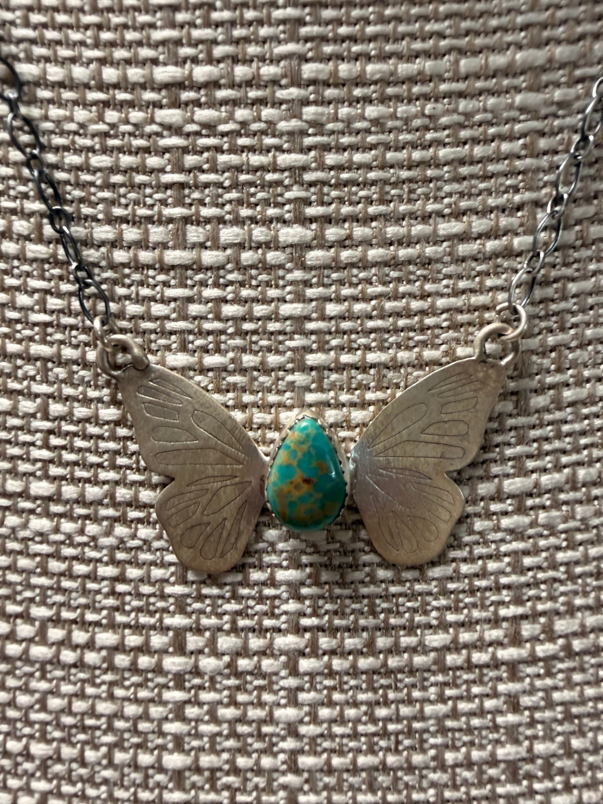 Kingman Center Stone Butterfly Necklace