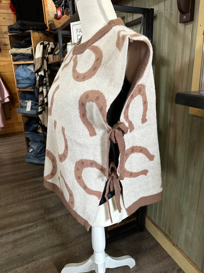 Horseshoe Pattern Sweater Vest