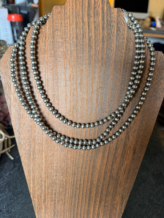 Sterling Silver Pearls Necklace 6mm