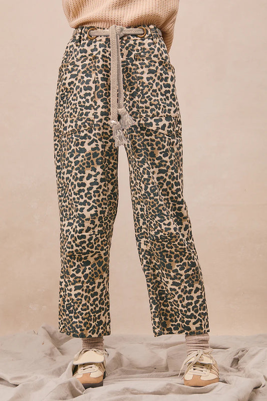 Braided Leopard Print Pants