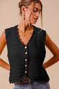 Buttoned Knitted Sweater Vest