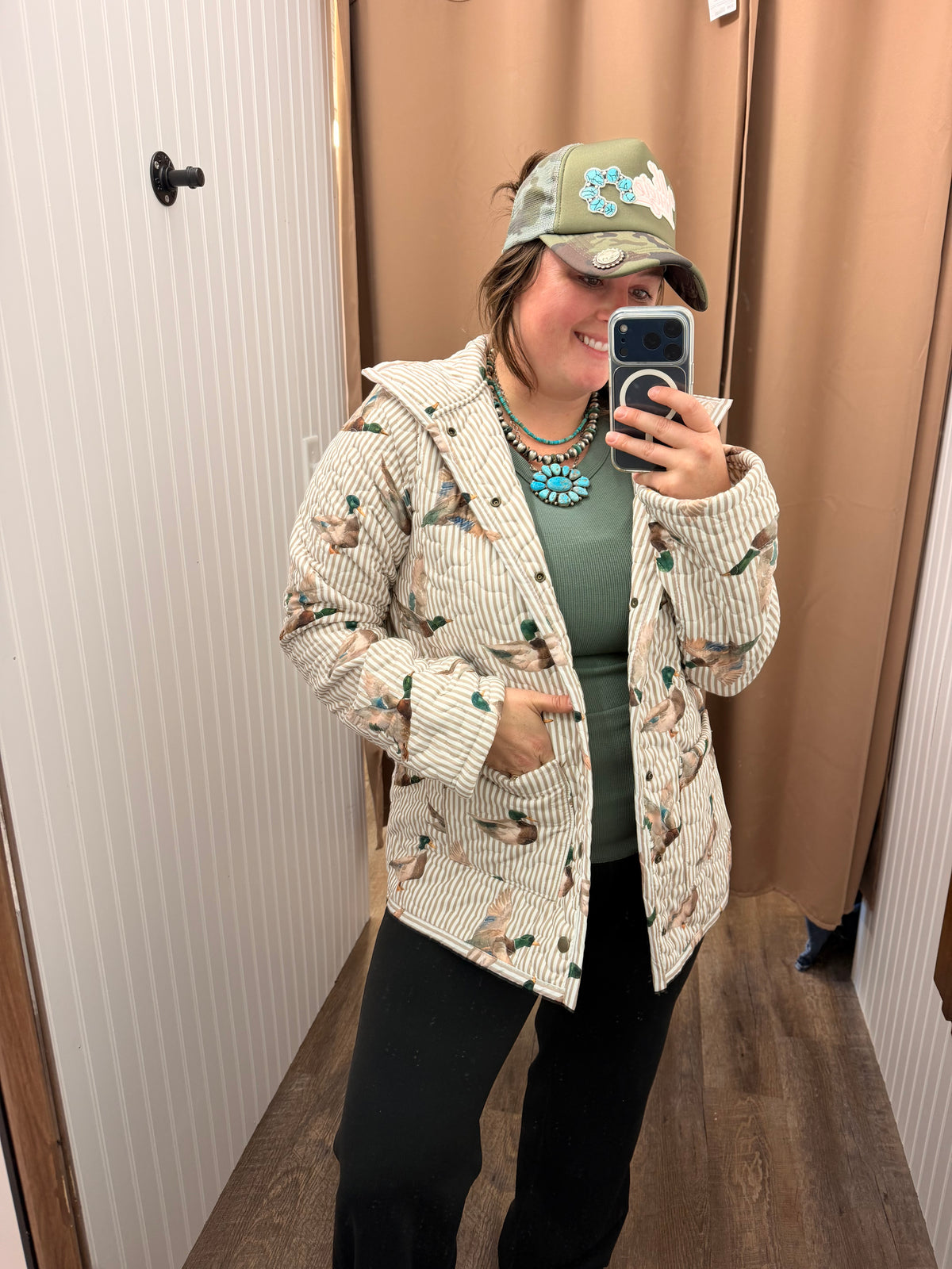 Mallory Ducks Linen Snap Jacket
