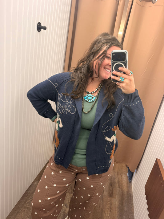 HOWDY COWBOY JACQUARD CARDIGAN