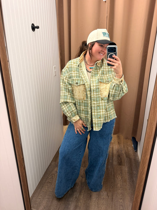 Heart of Gold Plaid Shacket